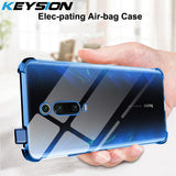 KEYSION Shockproof Case for Xiaomi Mi 9T 9T Pro A3 CC9e plating Air-bag Anti-knock Clear Cover for Redmi Note 7 8 7s K30 K20 pro