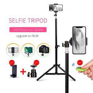 Photography 1/4 Screw Head Selfie Portable Light Tripod Stand With Bluetooth Remote Phone Clip Ball Head For Mini Photo Studio