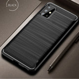 For Samsung Galaxy A71 A51 Case Carbon Fiber Cover Shockproof Phone Case For Samsung A 71 51 Cover Flex Bumper Durable Shell