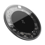 Baseus 15W Qi Fast Wireless Charger Pad For Pods Pods Pro Glass Panel Thin Visible Wireless Phone Charger For iPhone11 X Xs Max