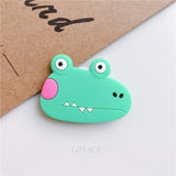 cute 3D cartoon silicone fold finger grip mobile phone holder case for iphone x xs 11 pro max 5 5s 6 8 7 cover expanding stand