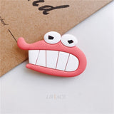 cute 3D cartoon silicone fold finger grip mobile phone holder case for iphone x xs 11 pro max 5 5s 6 8 7 cover expanding stand