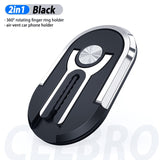 2 In 1 Universal Multipurpose Mobile Phone Bracket Holder Stand 360 Degree Finger Ring Car Phone Mount Stand Air Vent For iPhone