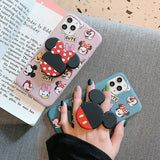 Hot Cartoon mouse Holder Ring Soft Silicone phone case for iphone 6plus 7 7plus 8 8plus X XS XR MAX 11 Pro Daisy back cover capa