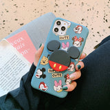 Hot Cartoon mouse Holder Ring Soft Silicone phone case for iphone 6plus 7 7plus 8 8plus X XS XR MAX 11 Pro Daisy back cover capa