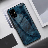 GFAITH Tempered Glass Case For Samsung Galaxy A50 Feather Print Cover For Samsung Galaxy A30 A71 S20 A40 S9 A70 A51 Case S8 S10