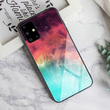 GFAITH Tempered Glass Case For Samsung Galaxy A50 Feather Print Cover For Samsung Galaxy A30 A71 S20 A40 S9 A70 A51 Case S8 S10