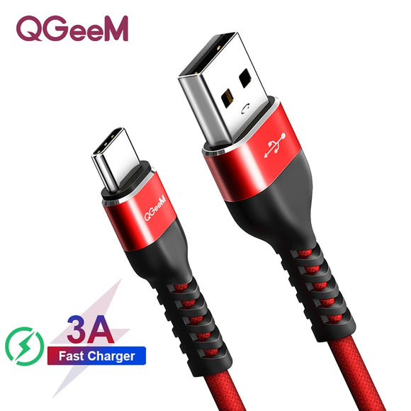 QGEEM USB Type C Cable USB-C Mobile Phone Fast Charging USB Charger Cable for Samsung Galaxy S9 Huawei Mate 20 Xiaomi USB Type-C