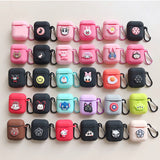 Cute Cartoon Silicone Case for Apple Airpods Accessories for i10 TWS Bluetooth Earphone Box Protective Cover Bag Anti-lost Strap