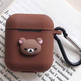 Cute Cartoon Silicone Case for Apple Airpods Accessories for i10 TWS Bluetooth Earphone Box Protective Cover Bag Anti-lost Strap