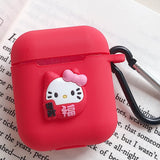 Cute Cartoon Silicone Case for Apple Airpods Accessories for i10 TWS Bluetooth Earphone Box Protective Cover Bag Anti-lost Strap