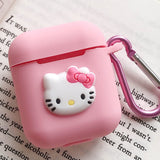 Cute Cartoon Silicone Case for Apple Airpods Accessories for i10 TWS Bluetooth Earphone Box Protective Cover Bag Anti-lost Strap