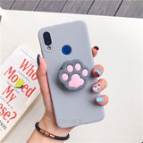 3D silicone cartoon phone holder case for iphone x xr xs max 6 7 8 plus 6s 5s se cute stand back cover coque fundas