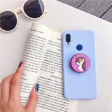 3D silicone cartoon phone holder case for iphone x xr xs max 6 7 8 plus 6s 5s se cute stand back cover coque fundas