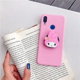 3D silicone cartoon phone holder case for iphone x xr xs max 6 7 8 plus 6s 5s se cute stand back cover coque fundas