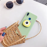 3D silicone cartoon phone holder case for iphone x xr xs max 6 7 8 plus 6s 5s se cute stand back cover coque fundas