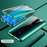 360 Metal Magnetic Phone Case For Xiaomi Redmi 8 8A Note 8 7 K20 Pro Full Cover Glass Cover For Xiaomi 9 9e 9T CC9e Fliq Cases