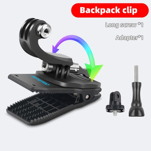 for Go Pro Accessories 360-Degree Rotation backpack bag Clip clamp For GoPro Hero 8 7 6 5 4 or Xiaomi yi for SJCAM SJ4000 Phone