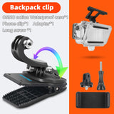 for Go Pro Accessories 360-Degree Rotation backpack bag Clip clamp For GoPro Hero 8 7 6 5 4 or Xiaomi yi for SJCAM SJ4000 Phone