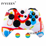 IVYUEEN Silicone Protective Skin Case for XBox One X S Controller Protector Water Transfer Printing Camouflage Cover Grips Caps