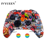 IVYUEEN Silicone Protective Skin Case for XBox One X S Controller Protector Water Transfer Printing Camouflage Cover Grips Caps