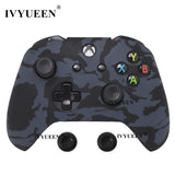 IVYUEEN Silicone Protective Skin Case for XBox One X S Controller Protector Water Transfer Printing Camouflage Cover Grips Caps