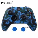 IVYUEEN Silicone Protective Skin Case for XBox One X S Controller Protector Water Transfer Printing Camouflage Cover Grips Caps