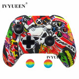 IVYUEEN Silicone Protective Skin Case for XBox One X S Controller Protector Water Transfer Printing Camouflage Cover Grips Caps