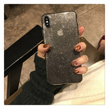 Shining Glitter Powder Black Phone Case For iPhone 11 Pro XR XS Max 8 7 Plus 6S Transparent Soft TPU Shockproof Bling Back Cover