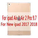 Yeni iPad için 2018 2017 9.7 ''şeffaf silikon hava yastığı ile arka kapak iPad hava 1 2 için Mini 5 4 3 2 ipad kılıfı 10.5 ''2019