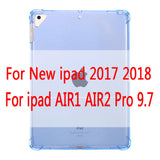 Yeni iPad için 2018 2017 9.7 ''şeffaf silikon hava yastığı ile arka kapak iPad hava 1 2 için Mini 5 4 3 2 ipad kılıfı 10.5 ''2019