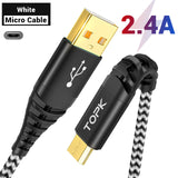 TOPK mikro usb C tipi kablo 3A hızlı samsung için şarj Xiaomi cep telefon veri kablosu tip-c Xiaomi Redmi not 8