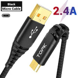 TOPK mikro usb C tipi kablo 3A hızlı samsung için şarj Xiaomi cep telefon veri kablosu tip-c Xiaomi Redmi not 8