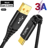 TOPK mikro usb C tipi kablo 3A hızlı samsung için şarj Xiaomi cep telefon veri kablosu tip-c Xiaomi Redmi not 8