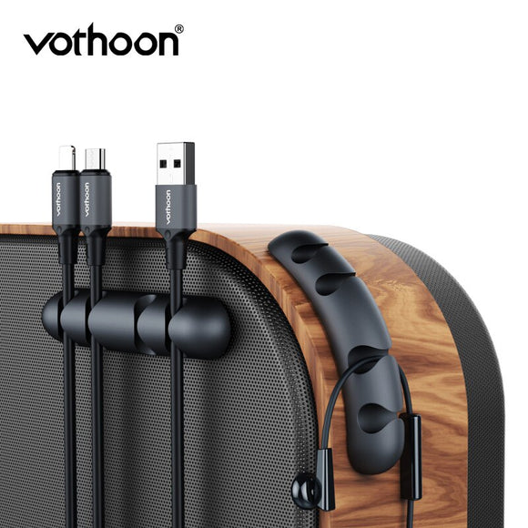 Vothoon kablo düzenleyici silikon usb kablosu sarıcı esnek kablo yönetimi klipleri kablo tutucu fare için kulaklık kulaklık