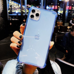 Lovebay Clear Shockproof Phone Case For iPhone 11 Pro X XR XS Max 7 8 6 6s Plus Solid Candy Color Soft TPU Silicone Back Cover