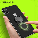 USAMS Finger Ring Holder Decompression Multifunction Fun Holder Metal 360 Rotating Mobile Phone Holder for iPhone XR Samsung