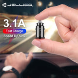 Jellico Mini USB Car Charger For Mobile Phone Tablet GPS 3.1A Fast Charger Car-Charger Dual USB Car Phone Charger Adapter in Car